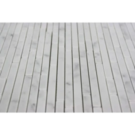 Torpedo 1-4 X Random White Carrera Pattern Marble Mosaic Tiles